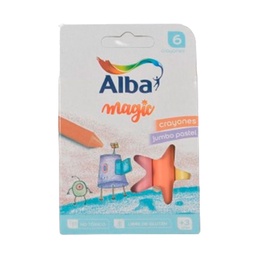 Crayones Alba Cera Jumbo Pastel x 6 uni