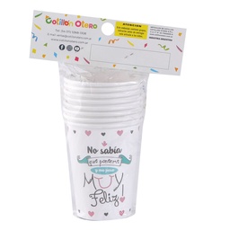 Vaso Descartable Carrefour Polipapel 8 Oz. Frases x 8 uni Muyfe