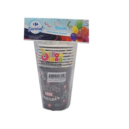 Vaso Descartable Carrefour Polipapel 8 Oz Frases x 8 uni un Motivo para Sonreir