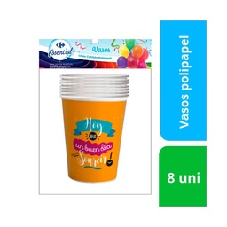 Vaso Descartable Carrefour Polipapel 8 Oz. Frases x 8 uni Sonre