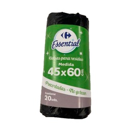 Bolsa de Residuos Carrefour Essential 45x60 cm Rollo x 20 uni