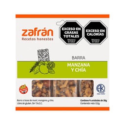 Barra Sin Tacc Zafrán de Manzana y Chia x4 28 g.