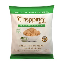 Galletas de Arroz Crisppino Queso y Cibulette 50 g. Sin Tacc