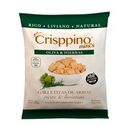 Galletita de Arroz Crisppino Oliva y Hierbas 50 g. Sin Tacc