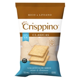 Galletitas de Arroz Sin Sal Crisppino 100 g. Sin Tacc