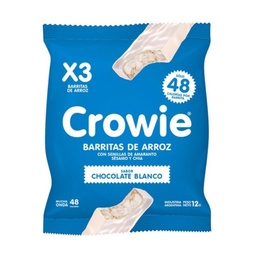 Barras Arroz y Semillas Crowie Chocolate Blanco 12 g. x 3 uni