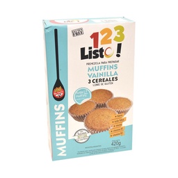 Premezcla para Muffins 123 Listo Vainilla 420 g. Sin Tacc