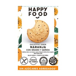 Galletitas Sin Azúcar Happy Food de Naranja x3 44 g.