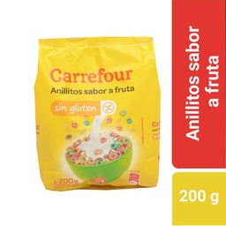 Cereal Carrefour Anillitos Fruta Sin Gluten 200 g.