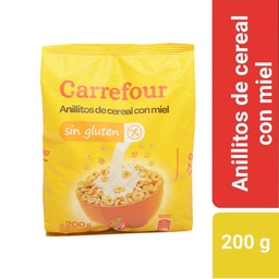 Cereal Carrefour Anillitos Miel Sin Gluten 200 g.