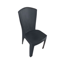 Silla Simil Rattan Plástico Poo Negro