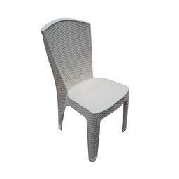 Silla Simil Rattan Plástico Poo Blanco