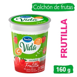 Yogur Descremado Sancor con Frutilla Vida Pote 160 g.