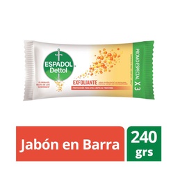 Jabón Antibacterial Exfoliante Espadol 3 80 g.