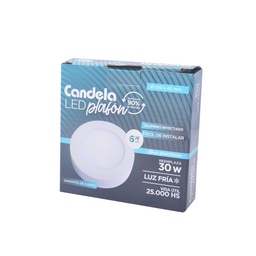 Plafón Led Candela Redondo Base 6W Fria