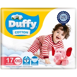 Pañales Duffy Talle Xxg Cotton Megapack x 17 uni