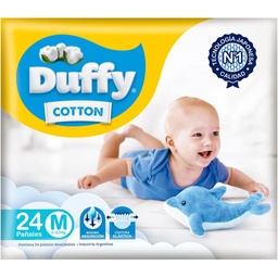 Pañales Duffy Talle m Cotton Megapack x 24 uni