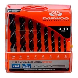 Kit de 8 Mechas Daewoo Dwkit8w para Madera Tamaños 3 Al 10