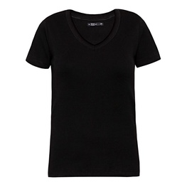 Remera Tex Ribb Escote V Lisa