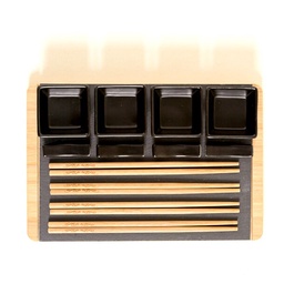 Set de Sushi Negro para 4 Bamboo 30x20 cm