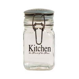 Frasco Especiero Cuadrado Hermético Kitchen Tapa Cerámica Gris 250 ml