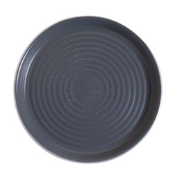 Plato Playo Granito Negro con Borde Blanco 26 cm T24
