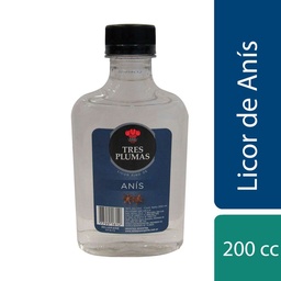 Licor de Anis Tres Plumas 200 cc.