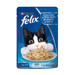 Alimento para Gatos Félix 85 g. Sensasiones de Pescado Blanco en Salsa