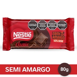 Nestlé Classic Chocolate Semi Amargo 80 g.