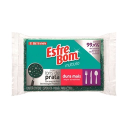 Esponja Esfre Bom Multiuso Antibacterial Ion Plata