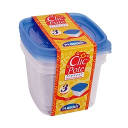 Pote Plasutil Cuadrado 1250 ml (Conj x 3 Uds)