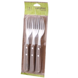 Tenedor Carrefour Mango Madera Set x 3