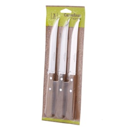 Cuchillo Carrefour Mango Madera Set x 3