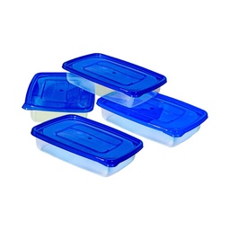 Set de 4 Herméticos Rectangular de 1200 ml