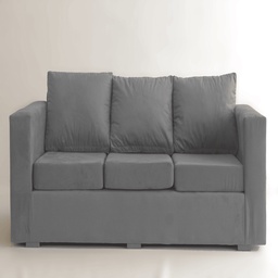 Sillon 3 Cuerpos Pompeya Pana Gris Claro