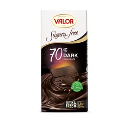 Tableta Chocolate Negro 70 Sin Azúcar Valor 100 g.