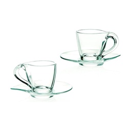 Tazas y Plato Pasabahce Té Reciclado Verde 230 cc x 4 uni