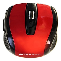 Mouse Inalámbrico Argomtech Ms32 Usb 2,4 Ghz 6 Botones Rojo