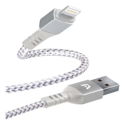 Cable Trenzado Argomtech Lightning A Usb 2.0 Blanco 1,8m