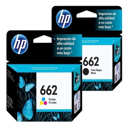 Kit de Cartuchos Hp 662 Advantage Tricolor + Negro Original