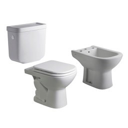 Inodoro + Depósito + Tapa + Bidet 3 Agujeros Ferrum Bari