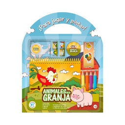 Libro Jugar y Pintar Animales Granja