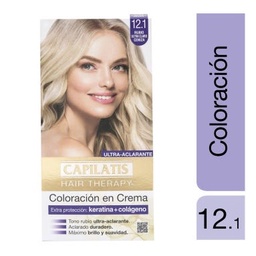 Coloración en Crema Capilatis Rubio Ultra Claro Ceniza 12.1