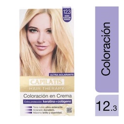 Coloración en Crema Capilatis Rubio Ultra Claro Dorado 12.3