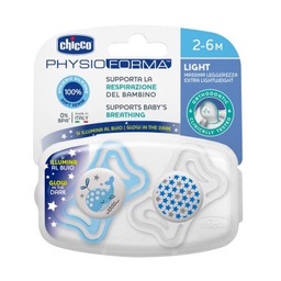 Chupete Chicco Nocturnos Physio Light 2-6m X2un