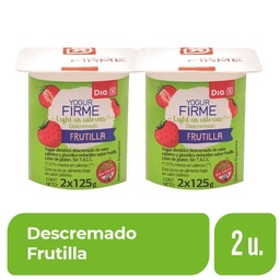 Yogur Descremado Firme Dia Frutilla 2 x 125 Grs.