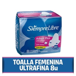 Toallita Femenina Siempre Libre Adapt Plus Ultrafina 8 un.