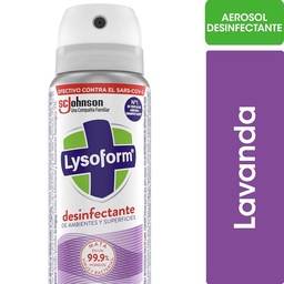 Desinfectante de Ambientes y Elimina Olores Lysoform On The Go para Llevar Lavanda en Aerosol 55 ml.