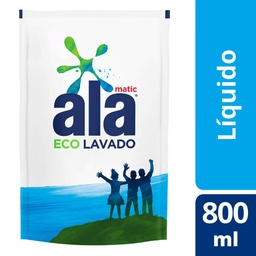 Jabón Liquido Baja Espuma Ala Ecolavado Doypack 800 ml.