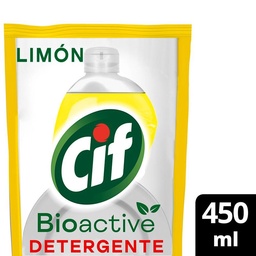 Lavavajilla Bioactive Limon Doy Pack Cif 450 ml.